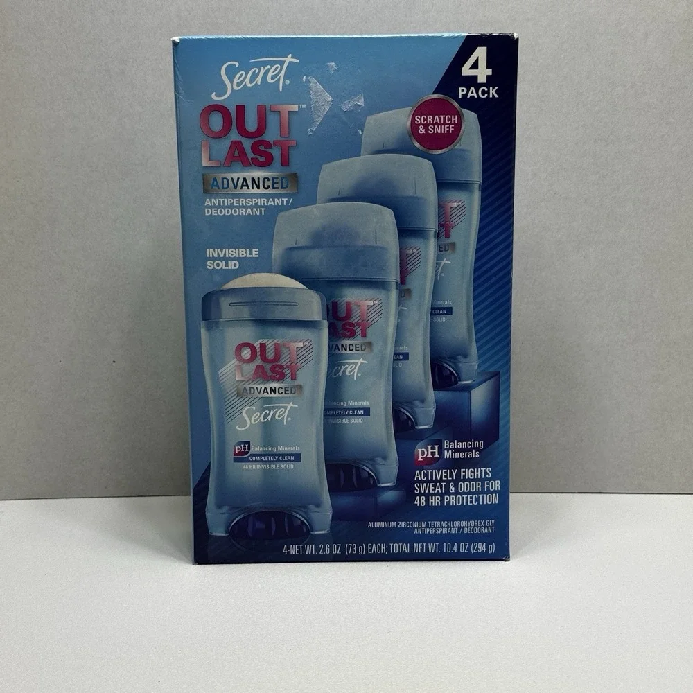 Secret Outlast Advanced Antiperspirant Deodorant Completely Clean 4 Pack 2.6oz